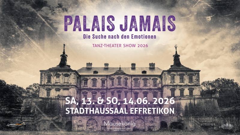 In einer vergangenen, zeitlosen Welt existierte das prächtige und zugleich unheimliche Palais Jamais, ein Palast, der einst von den Emotionen selbst geschaffen wurde. Diese Emotionen – Liebe, Freude, Trauer, Wut, Hoffnung und Angst – lebten im Einklang und gaben dem Palast seine lebendige Energie. Doch durch ein Missverständnis zerstritten sich die Emotionen und verliessen den Palast, wodurch er in eine trügerische, gefühllose Stille verfiel… können die Emotionen ihren Zwist beiseite legen und wieder gemeinsam in den Palast einziehen? PALAIS JAMAIS wird düsterer, emotionaler, tiefer und lässt die Emotionen hochschaukeln. Nicht nur auf der Bühne...